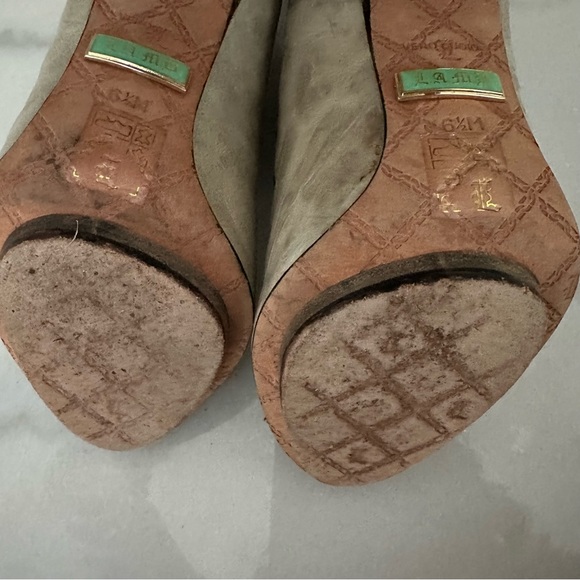 HP ⭐️ L.A.M.B. Hunter Button Strap Bootie Pump Heels Grey - Size 6.5 - Picture 8 of 8